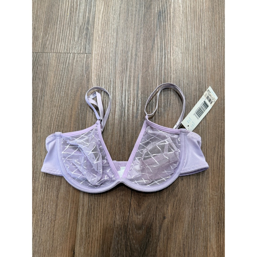 Donna Loren Body Lilac Purple Mesh Underwire Bra 32B 9890 New‎ With Tags